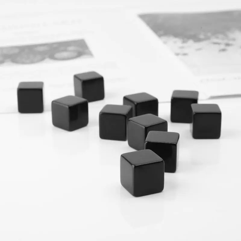 

10pcs 16mm Blank Dice Black Acrylic Cube Board Game Kid Toy DIY Fun And Teaching