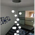 Светодиодная декоративная Подвесная лампа, стеклянный светодиодный светильник для лестницы, винтовой подвесной круглый светильник, светильник для украшения дома