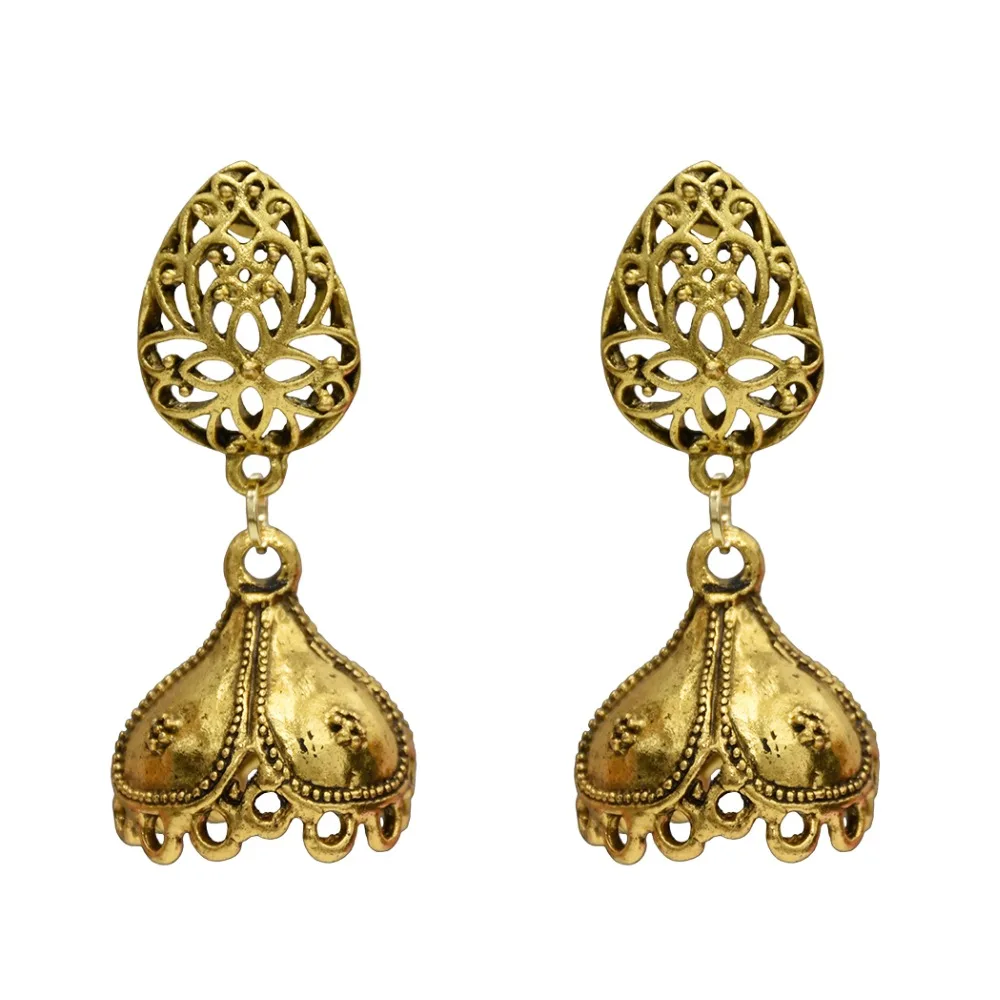 Индийский Jhumki Jhumka длинные висячие серьги для женщин в стиле Бохо племенной