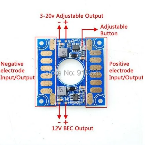 5V 12V Adjustable Voltage Dual BEC Output Board ESC Distribution Connection FPV | Parts &amp Accs
