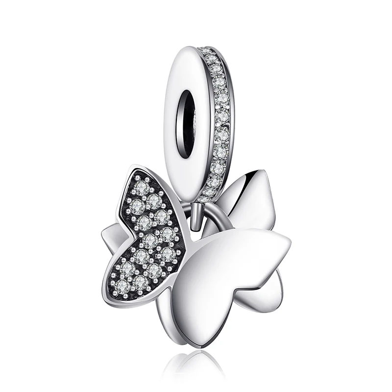 Jewelrypalace 925 Sterling Silver Butterfly Fairy White Murano Glass &amp Pave Cubic Zirconia Charm Bracelets Gifts For Women | Украшения и
