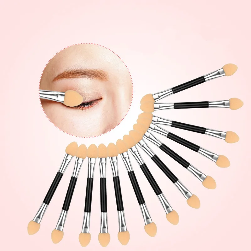 10PCS/Bag Double Ended Sponge Eyeshadow Brush Shining Highlighter Powder Eye Beauty Tools | Красота и здоровье