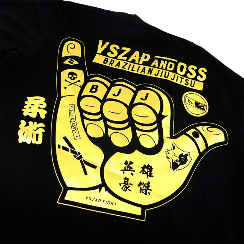 VSZAP Gold Finger Муай Тай футболки ММА Бокс Спортивные Бои фитнес эластичные трико брюки толстовки Одежда для бокса