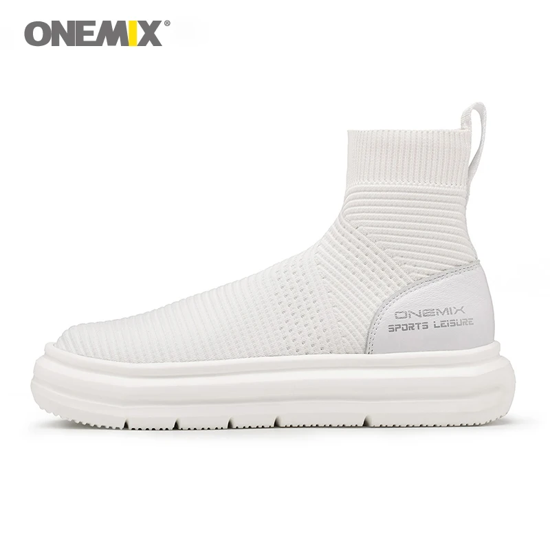 

ONEMIX Winter Unisex Sock Ankle Boots Men Height Increasing Walking Shoes for Women Outdoor Trekking Sneakers Couple Sneakers