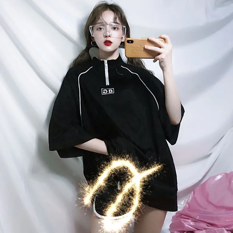 Новинка Летняя женская одежда ulzzang Корейская хипстерская стильная свободная