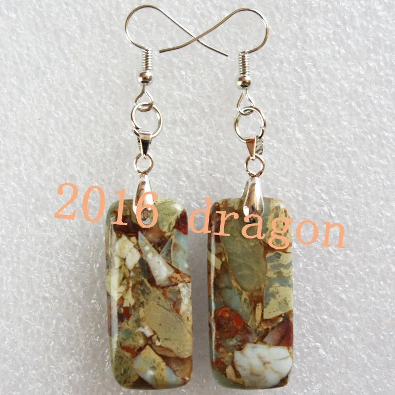 YUTENG 32x20x6 мм змеиная кожа Камень продолговатые висячие серьги RT07|drop earrings|earrings