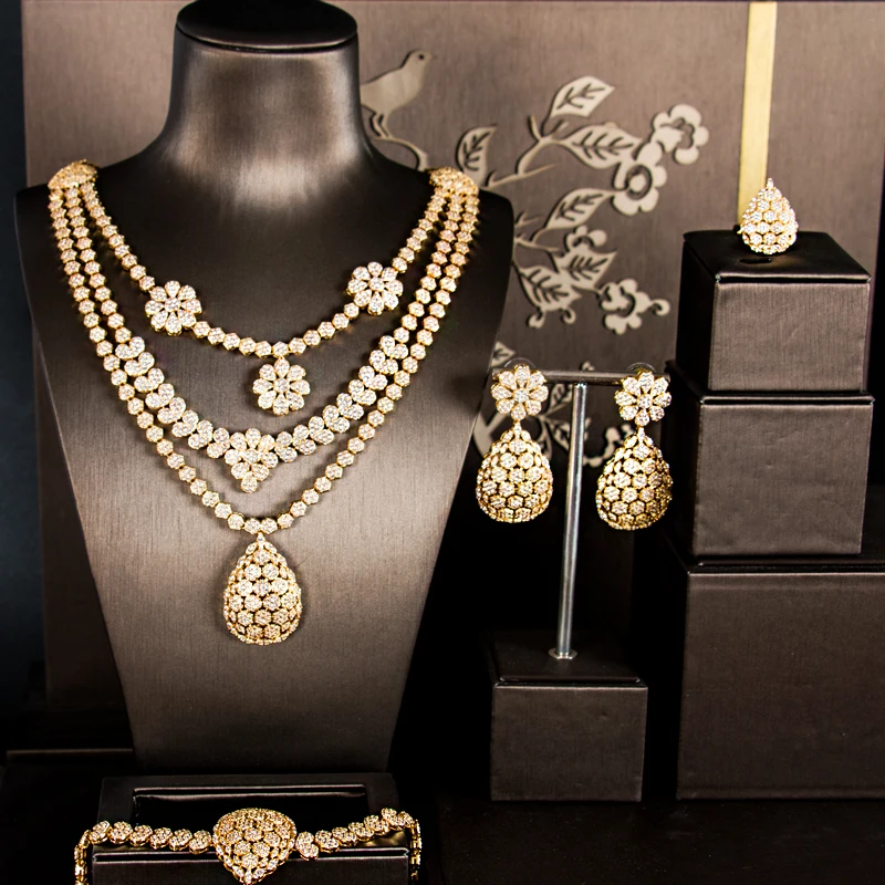LANFLORA Дубай золотые Ювелирные наборы для женщин Свадебные parure bijoux femme Роскошные