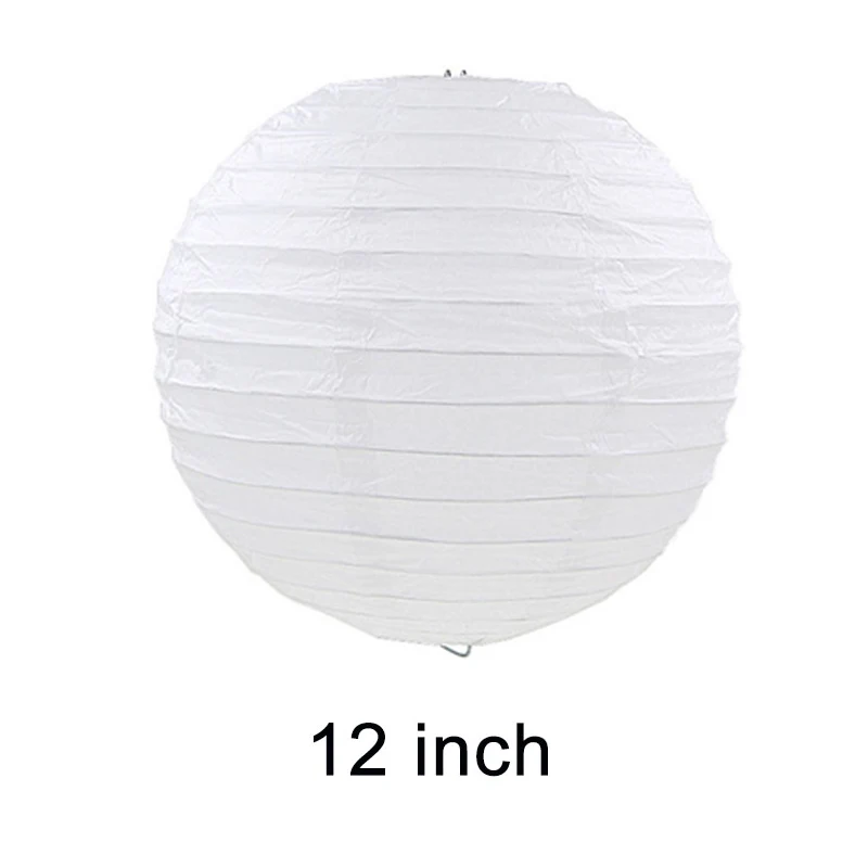 12inch 10 шт. белый китайский круглый бумажный фонарь s 10 см-40 см подвесные лампы для фестиваля дома Свадебные украшения вечерние фонари - Цвет: 12inch