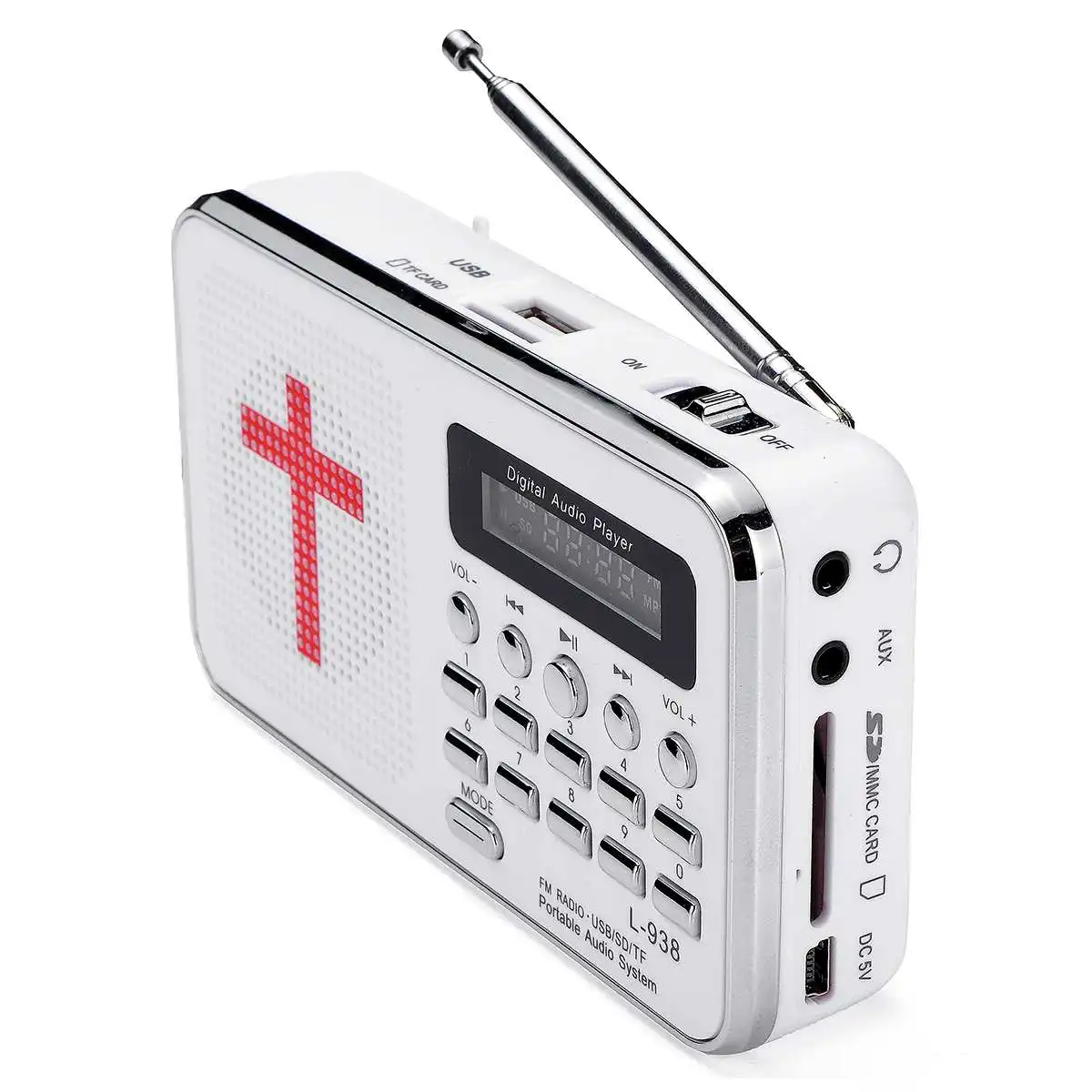 Цифровой аудиоплеер портативный Библейский MP3 музыкальный плеер мини fm-радио TF AUX USB светодиодный дисплей с клавиатурой функция наушников