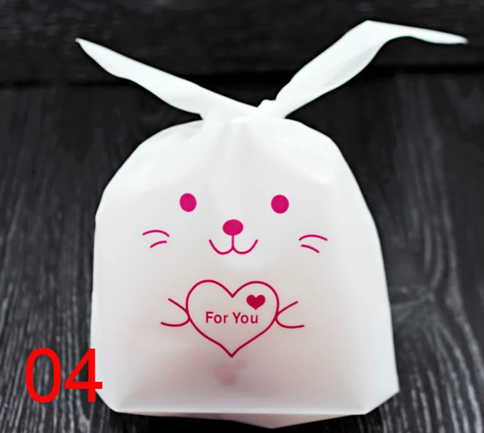 Lovely Rabbit ears snack bags Cookies bag Candy bread few kinds can be choose 100 pieces/lot | Дом и сад