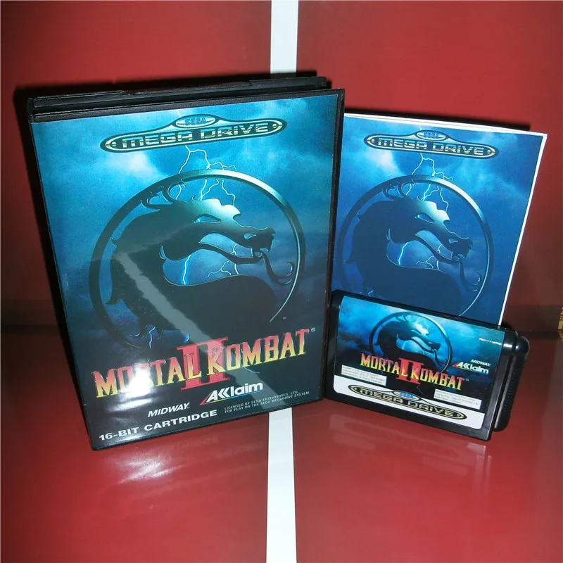 Приставка для видеоигр Mortal Kombat 2 с чехлом ЕС и руководством Sega Megadrive Genesis 16 бит|cover
