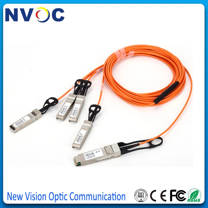 Активный оптический кабель 40G QSFP + до 4 * SFP 7 м (21 фут) OM2 4x10G | Мобильные телефоны и