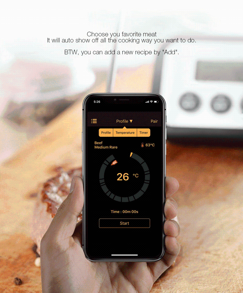 Digoo светодиодный сенсорный экран цифровой bluetooth термометр для приготовления мяса с температурным зондом для мяса барбекю кухонный DG-FT2103