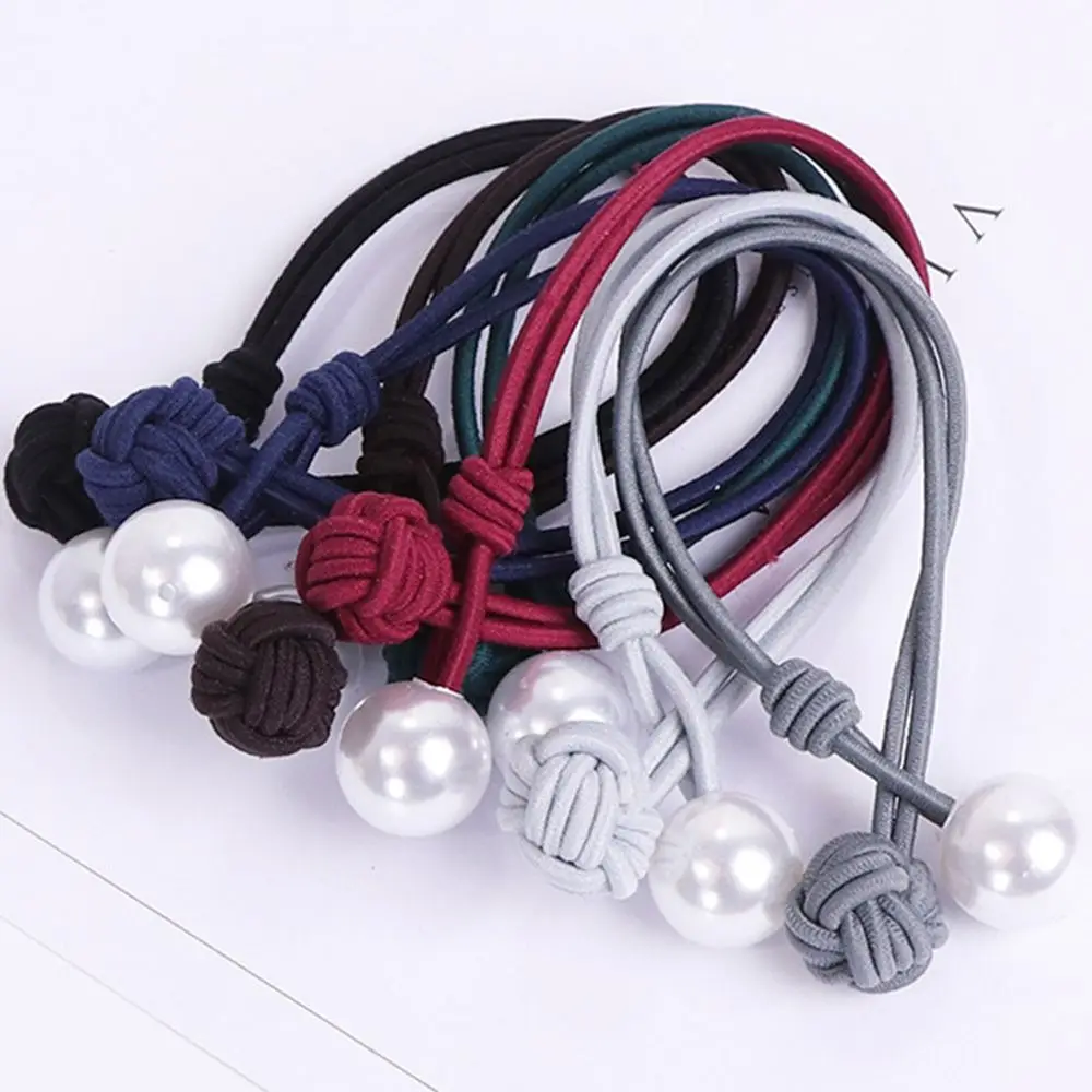 Резинки для волос с жемчугом женские корейские эластичные двухслойные резинки