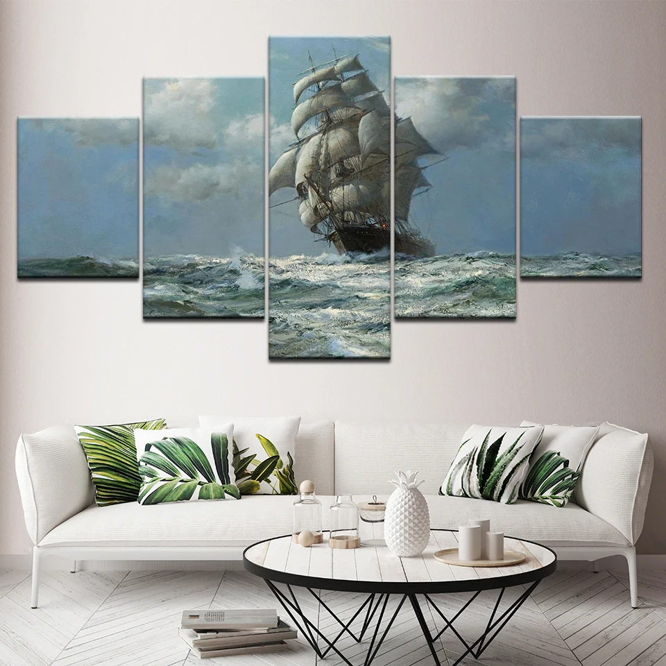 5 шт. настенные модульные обои для украшения гостиной | Дом и сад