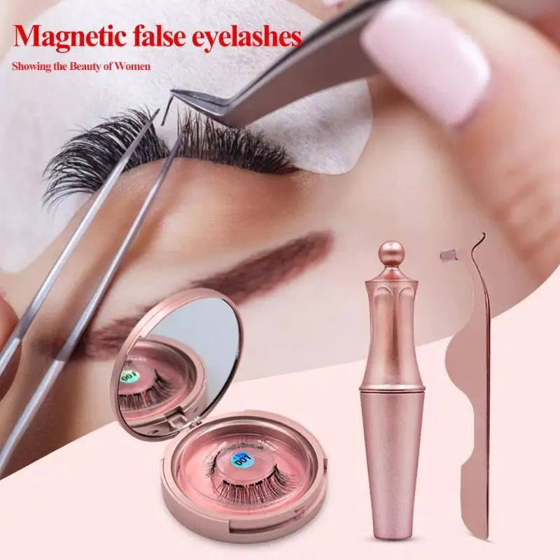Магнитные ресницы натуральный магнит накладные с жидкой подводкой для глаз и