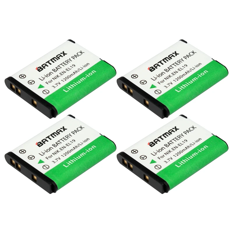 4Pcs EN-EL19 EN EL19 ENEL19 Batteriess &amp USB Dual Cahrger for Nikon S2500 S100 S2600 S3100 S3200 S3300 S4100 S4200 S4300 S6600 |