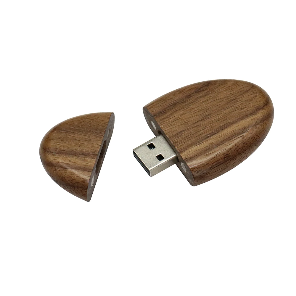 USB-флеш-накопитель овальной формы из орехового дерева 4 ГБ 8 16 32 64 USB 2 0