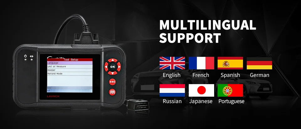 LAUNCH X431 Creader VII+ OBD2 автомобильный сканер для чтения кодов, автоматический диагностический инструмент для передачи двигателя, ABS Airbag Creader VII Plus