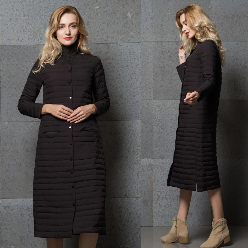 Женская тонкая куртка пуховик на утином пуху сверхтонкий теплый ветрозащитный