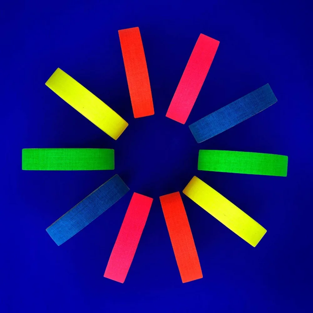 Флуоресцентная ткань неоновая клейкая цветная маскирующая УФ-краска черная