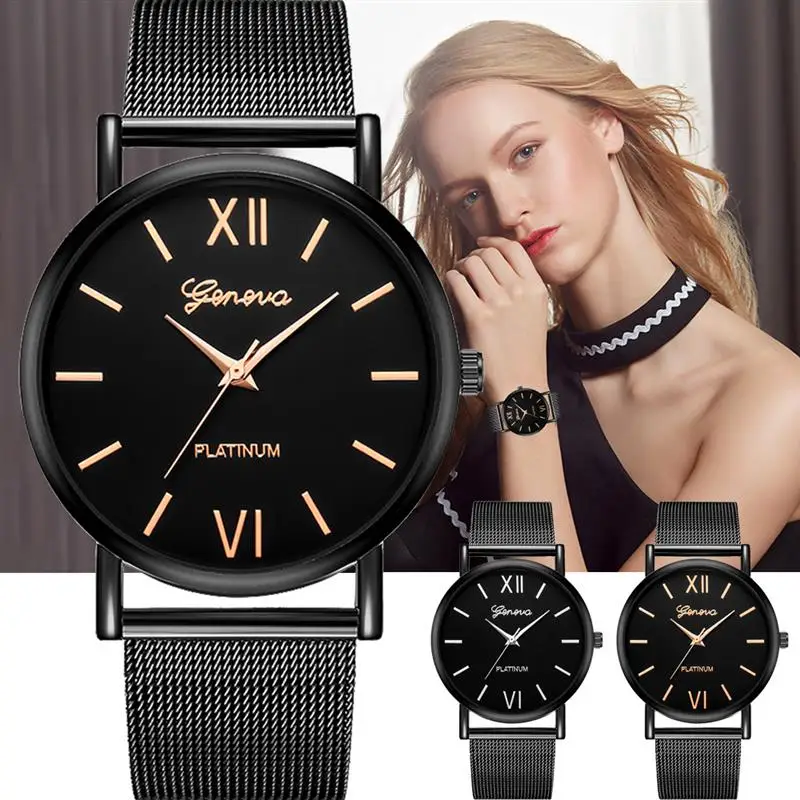 2019 GENEVA Модные женские мужские Whatches Роскошные Кварцевые часы из нержавеющей стали