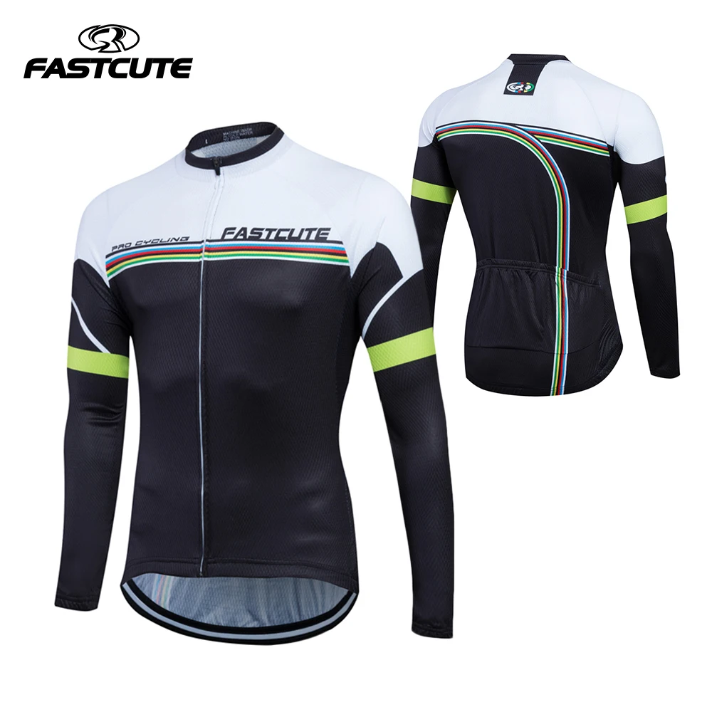 2016 FASTCUTE осень длинные Sleeeve Vélo Roupa Ciclismo велосипед носить дышащий Костюмы Велоспорт одежда|Майки для