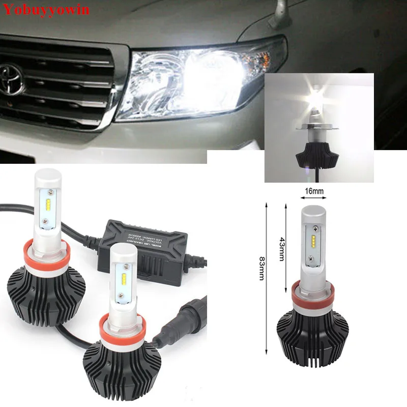 Новая пара H11 H16JP 16000Lm Lumi светодиодный чип ZES 100 Вт фары для Toyota LandCruiser 200 ближнего