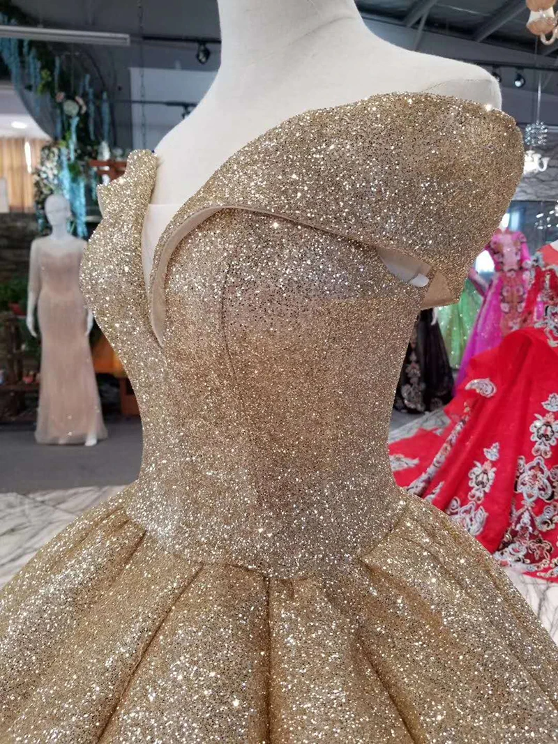 modabelle Gold Evening Dress Abendkleider Dubai Robes De Soiree Longue Ball Gown Sweetheart Sequin Gown Luxury Evening Dress