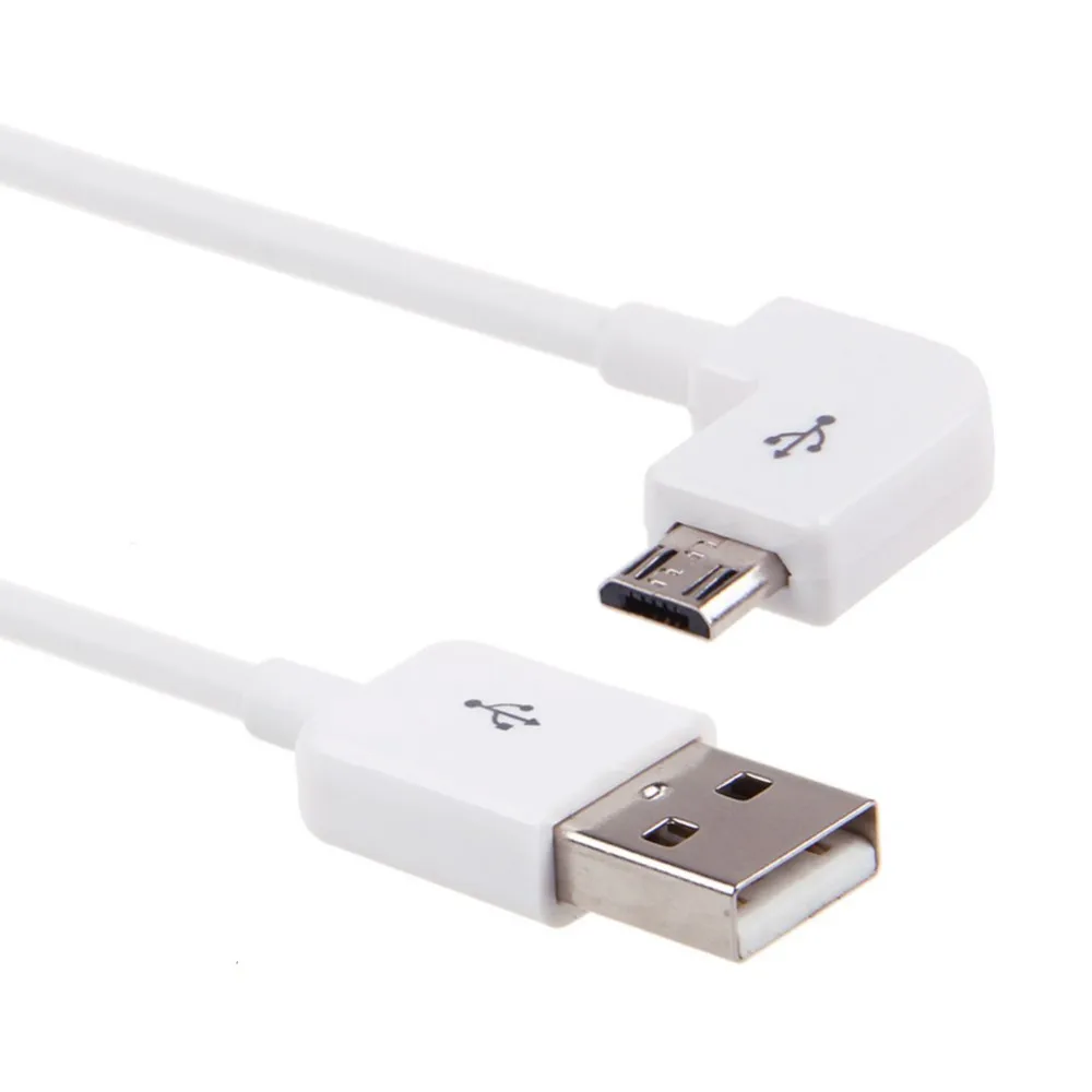 

White Black Left angled 90 degree Micro USB Male to USB Data Charge Cable for Mobile Phone & Tablet 1m 2m 3m 5m