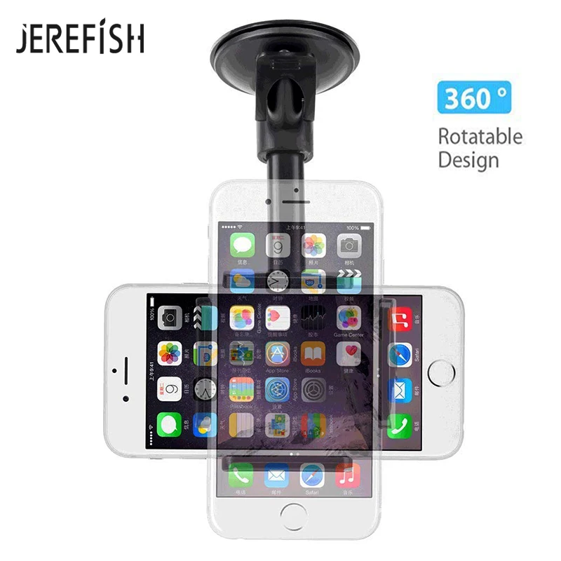 JEREFISH Universal Long Arm Windshield Mobile Cellphone Car Mount Bracket Holder for iPhone Phone Stand x xs GPS | Мобильные
