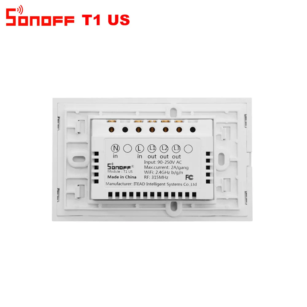 Itead Sonoff T1 США Wifi настенный переключатель беспроводной светильник реле 315 МГц RF/Touch/App управление Умный переключатель работает с Alexa Google Home