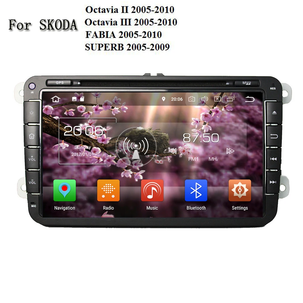4 ГБ оперативной памяти Android 8 0 DVD мультимедиа плеер для Skoda Octavia FABIA SUPERB 2005-2010