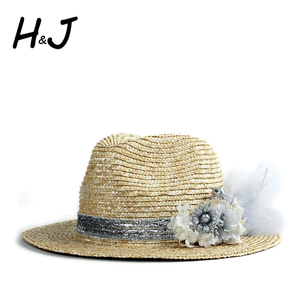 Шляпа от солнца из пшеничной соломы для женщин Летняя женская панама с широкими