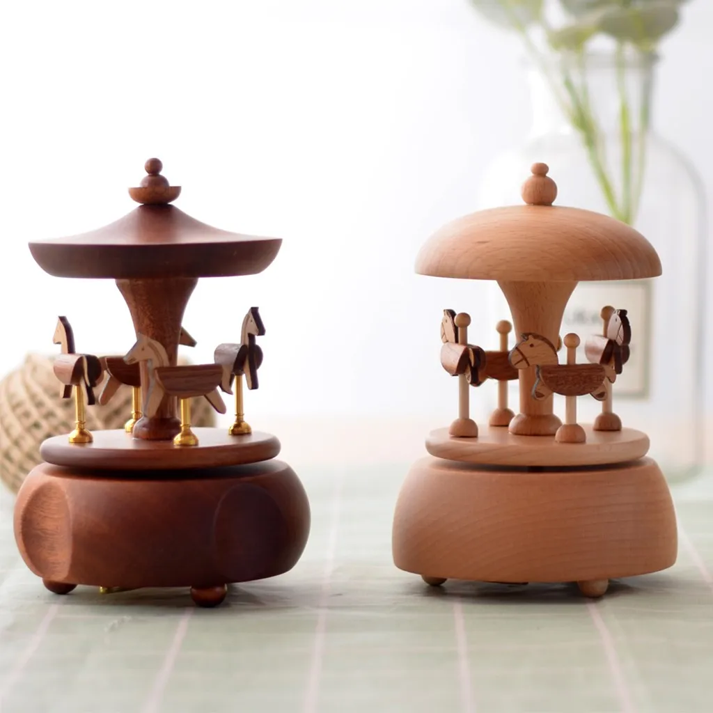 Деревянная музыкальная шкатулка ручной работы деревянная веселого хода
