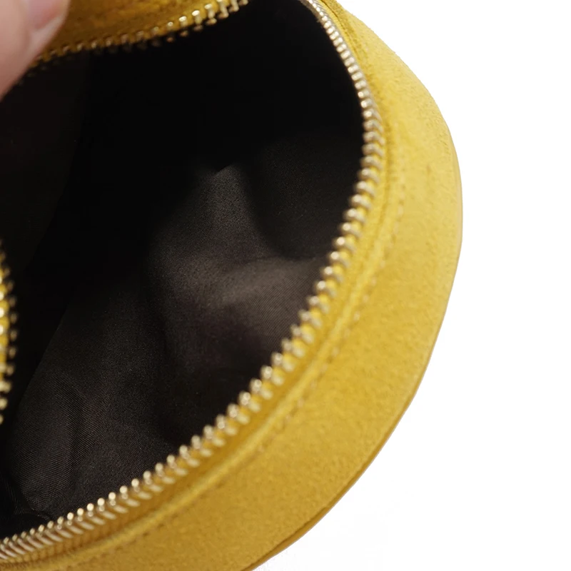 LilyHood круглый клатч модная повседневная женская сумка Circel из натуральной кожи и замши маленькая желтая сумка на запястье для мобильного телефона