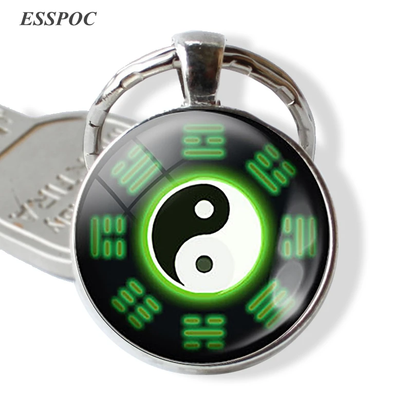 Китайский даосизм в виде знака винтажная цепочка для ключей Tai Ji Yin Yang брелок