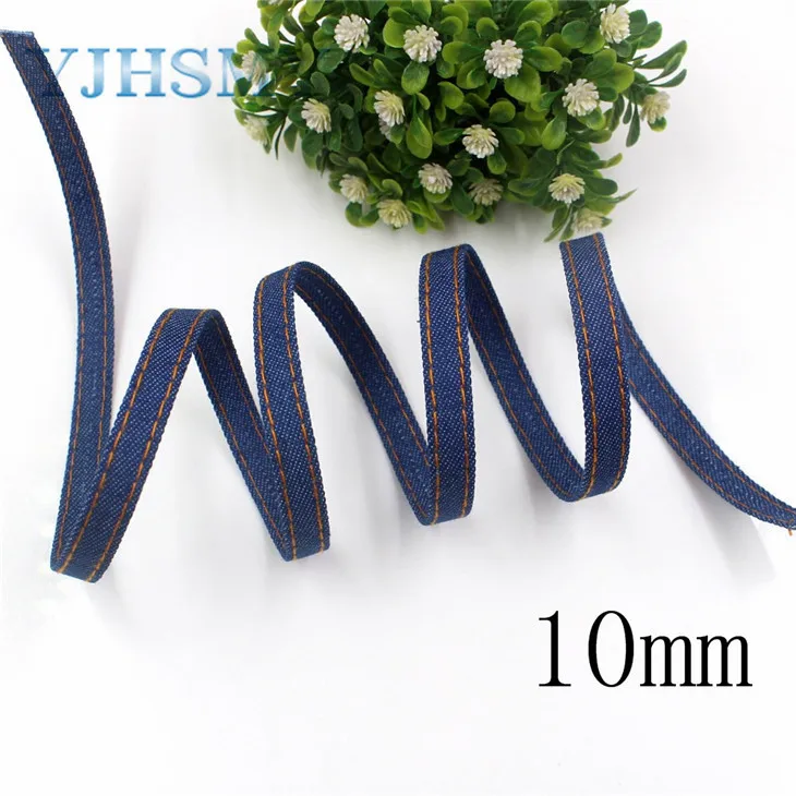 I-19218-373 YJHSMY I-19218-373, 5 ярдов 3/" 1" 1-1/" двусторонний джемпер из джинсовой ткани, лента, аксессуары и украшения - Цвет: I-19218-373