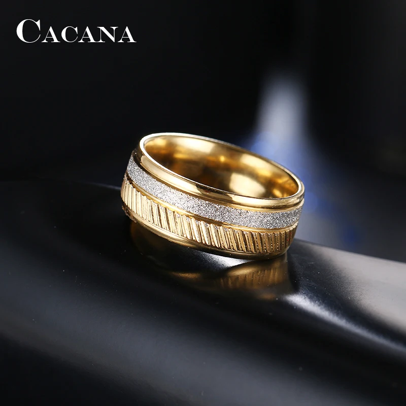CACANA 2021 Новое кольцо из нержавеющей стали 316L матовая классический Стиль кольца