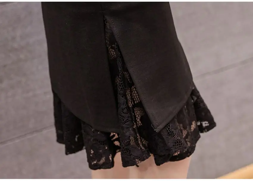 SEXMKL Faldas Mujer Moda Женщины Высокой Талией Кружевные Лоскутные Юбки Корейская Уличная Одежда Юп Femme Midi Юбка-Карандаш Плюс Размер