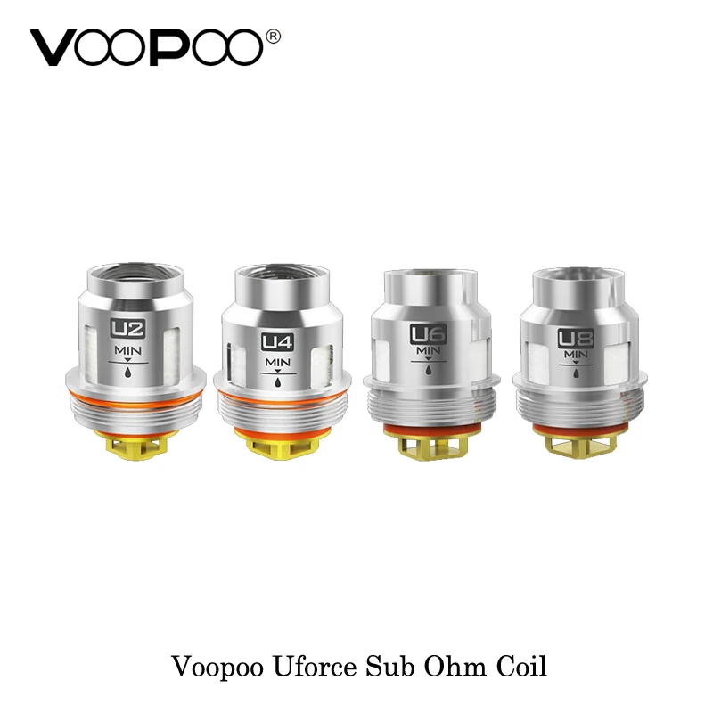 5 шт./лот) электронные сигареты Voopoo Uforce Sub Ом катушка U2 двойной/U4 Четырехместный/N1 одиночный сеточный/U8 Octuple/U6 секстучный сердечник