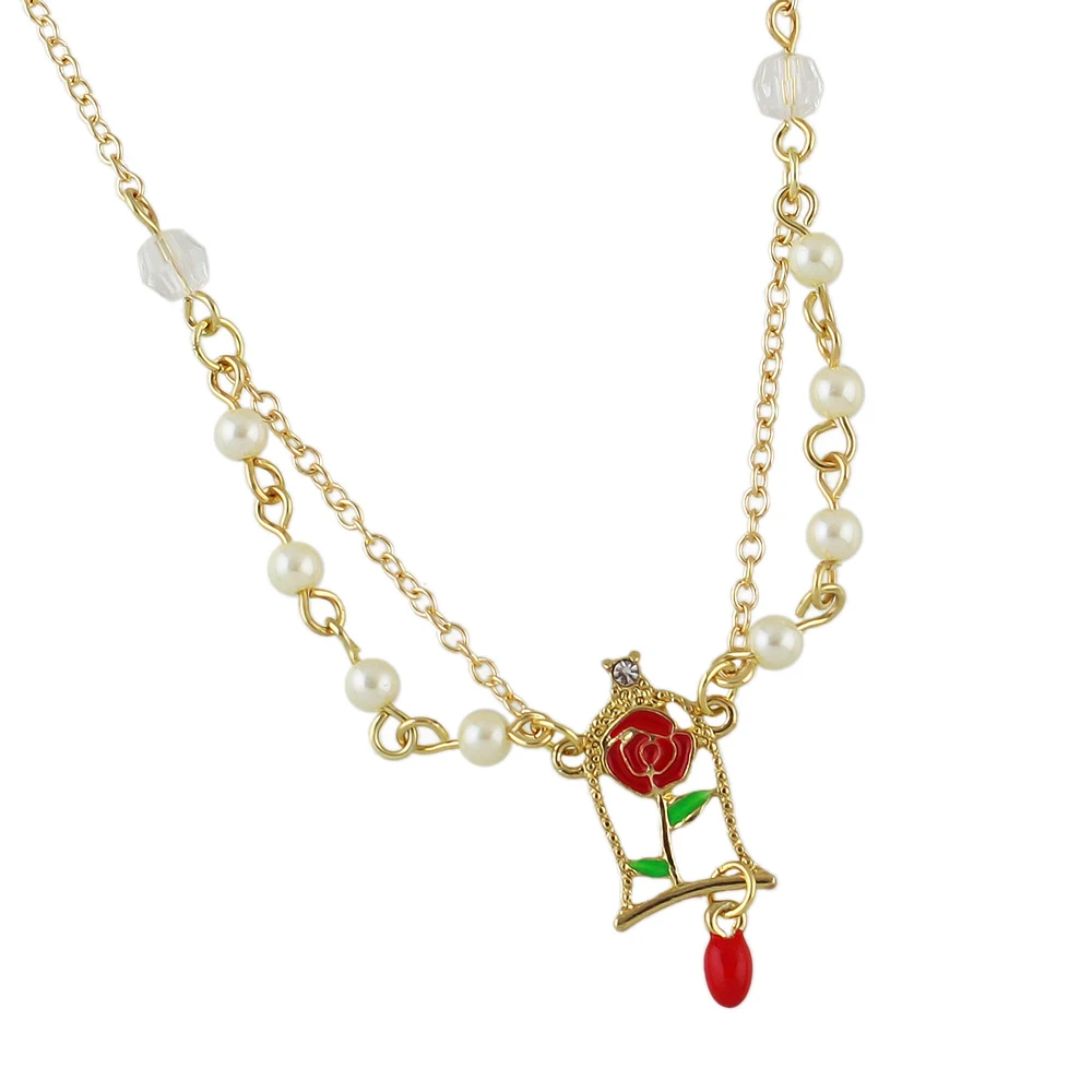 Панк Boho Стиль золото-Цвет цепи Браслеты имитация жемчуг зеленый красный с