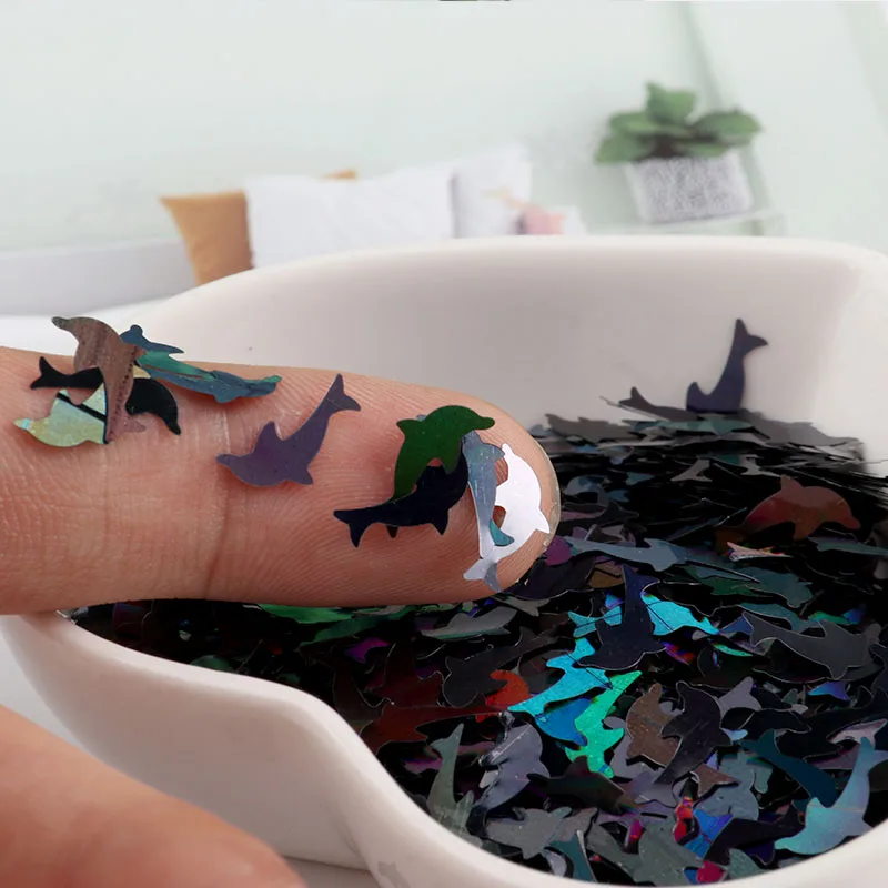 5*9 мм ультратонкие блестки в виде дельфина для ногтей мини благоприятный