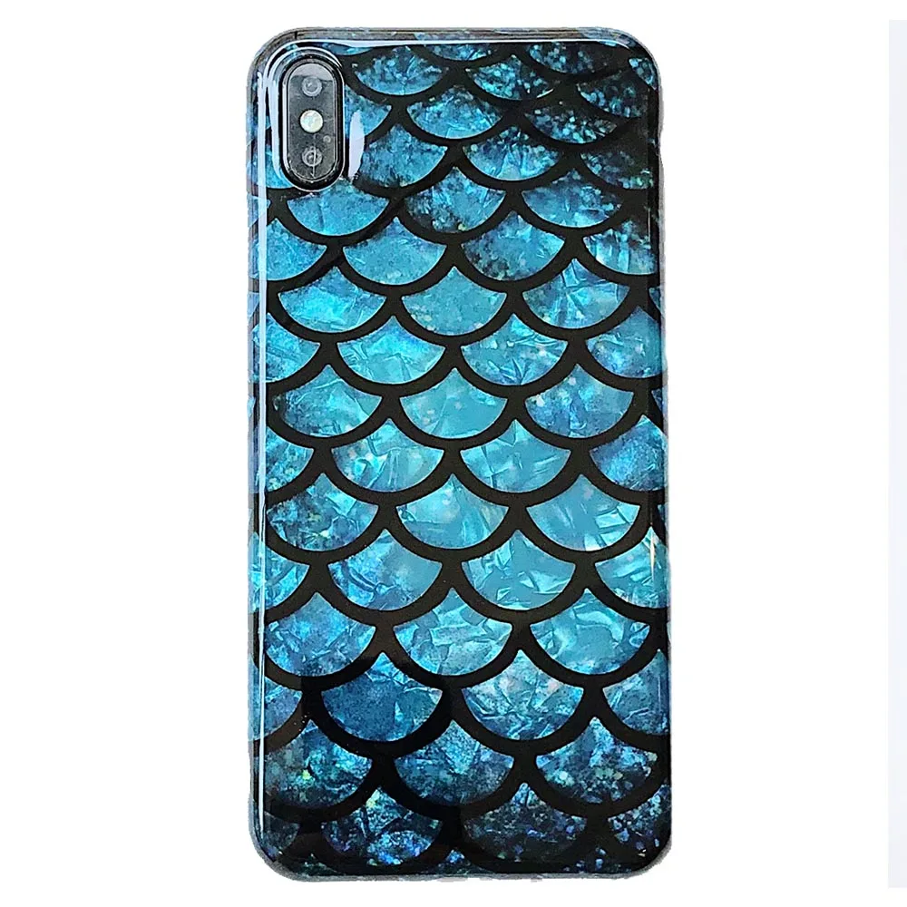 KISSCASE Fish Scale Pattern Phone Case For iPhone 7 Plus X XR XS MAX Luxury Soft TPU Cases 8 6 6S Back Covers |