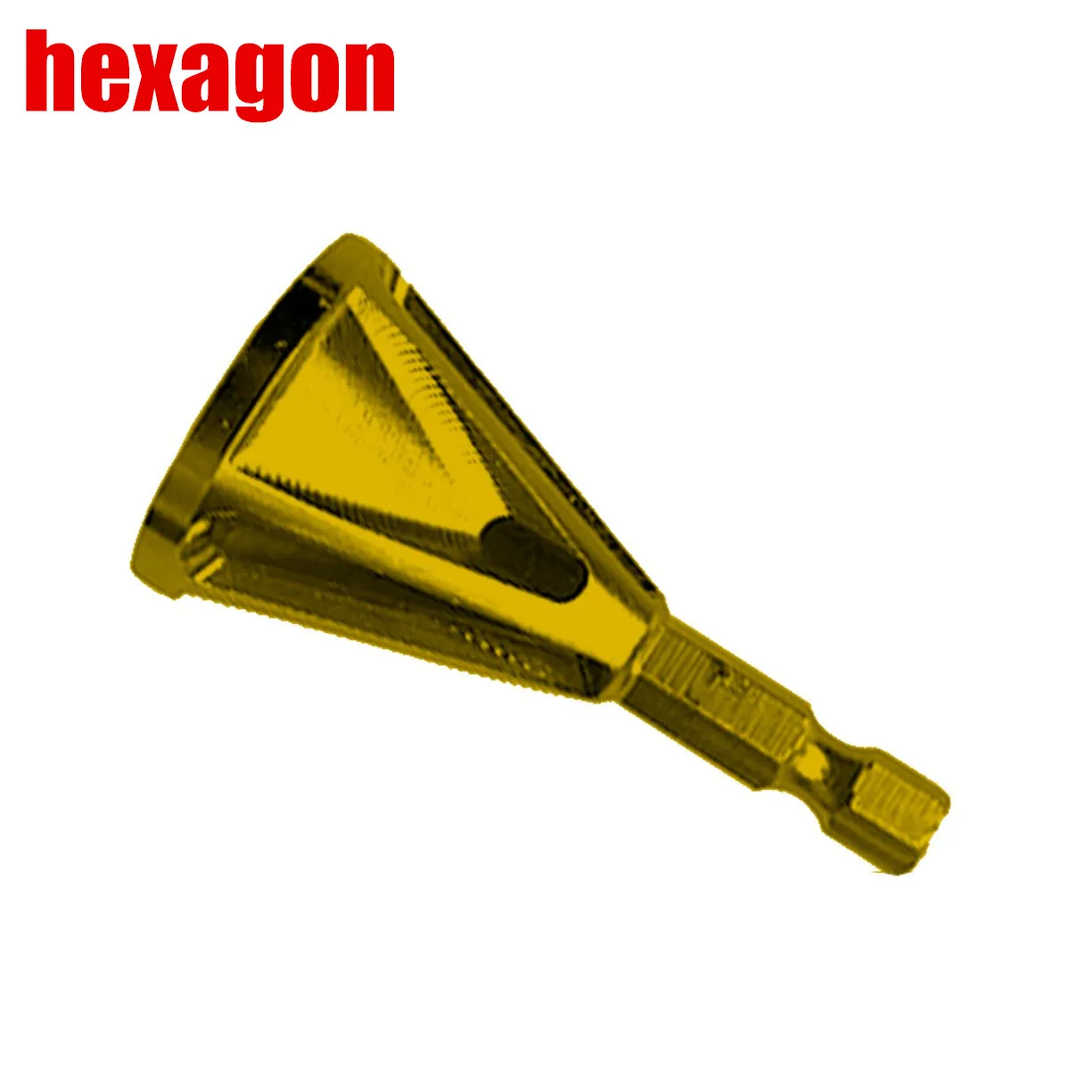 Gold Hexagon Металлические сверла для снятия заусенцев инструмент для снятия заусенцев треугольник/шестигранный хвостовик для всех видов сверл - Цвет: Gold Hexagon