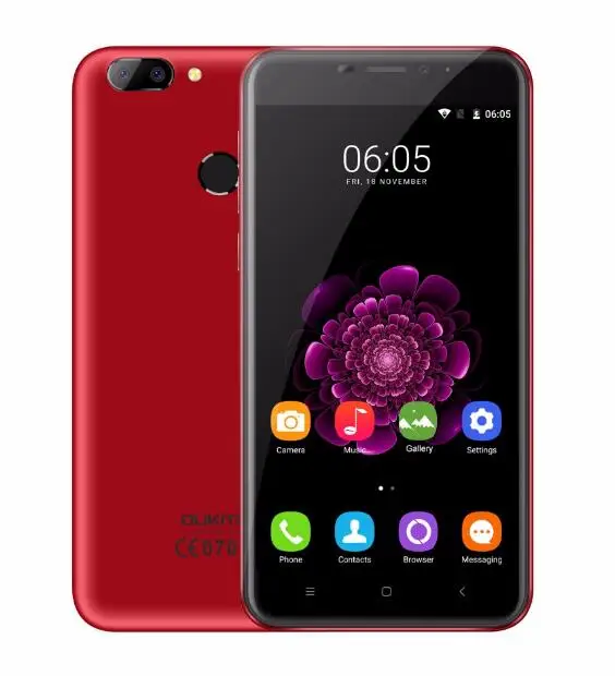 Oukitel U20 Plus 3300mAh Android 6.O 5.5&quot Smartphone 2G RAM+16G ROM Fingerprint MTK6737T Quad Core Dual Camera 13MP Mobile Phone |