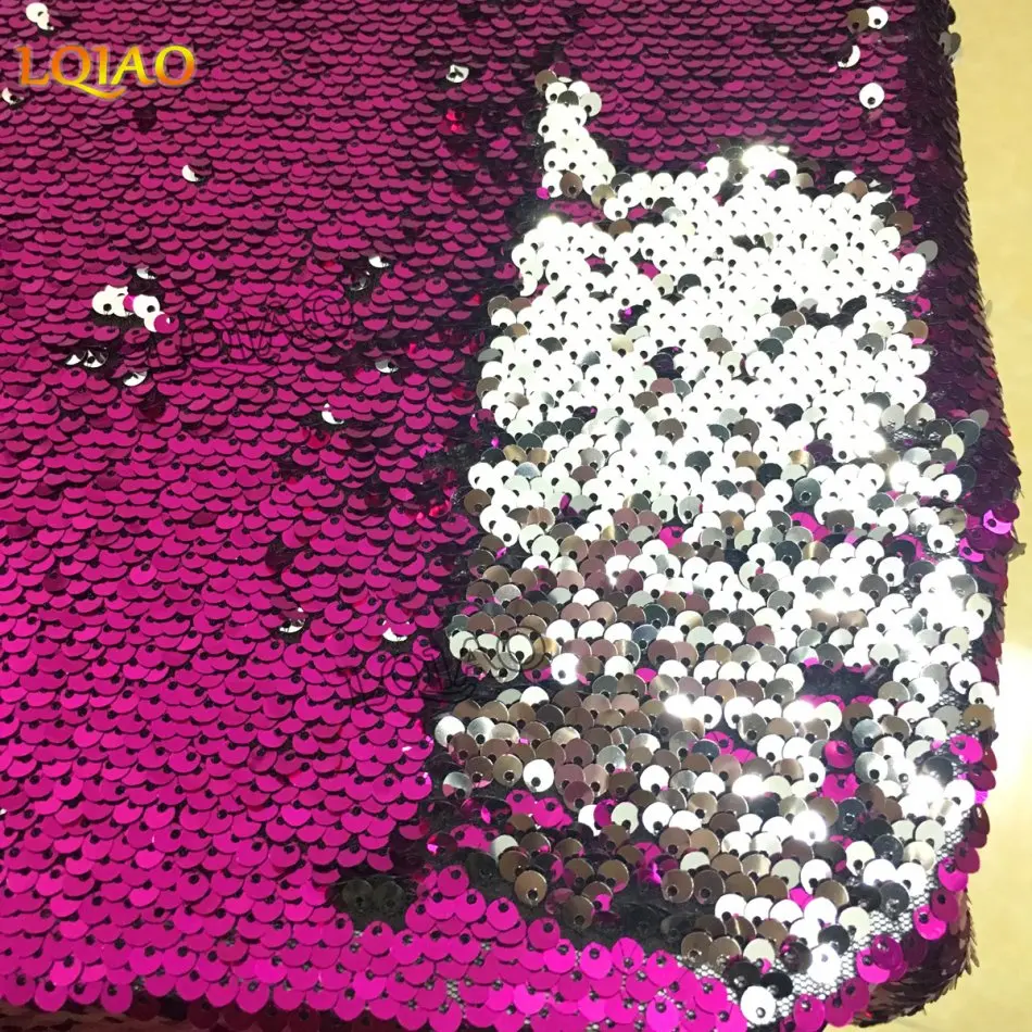 Реверсивный блесток Ткань Русалка Рыба Весы двухсторонней стрейч спандекс для DIY