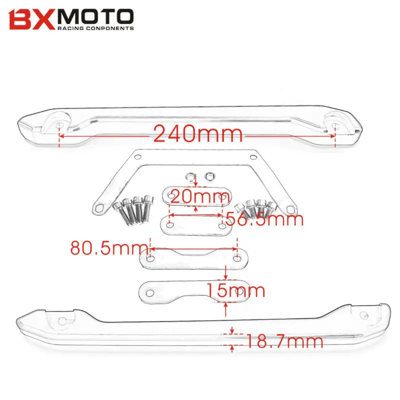Черные Мотоциклетные аксессуары ЧПУ Алюминиевый задний поручни заднего сиденья