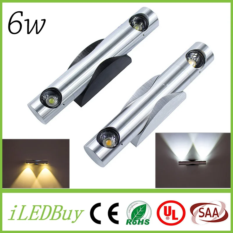 Хит продаж современная светодиодная настенная лампа CREE 6 Вт 2*3 для спальни ванной
