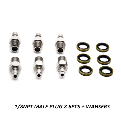 male plug npt 6pcs 3 шт./6 шт. PCP Airforce Пейнтбол пневматический штекер быстрая муфта 8 мм соединительные части труб из нержавеющей стали 1/8NPT 1/8 BSPP - Цвет: male plug npt 6pcs